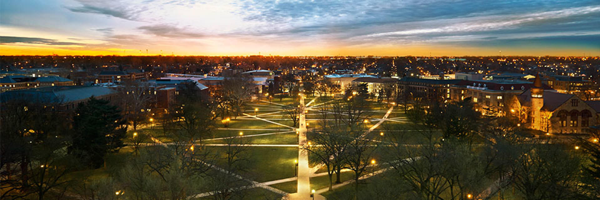 A photo of the Oval at sunset