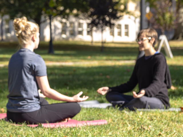 A photo of two students participating in RECESS 2019
